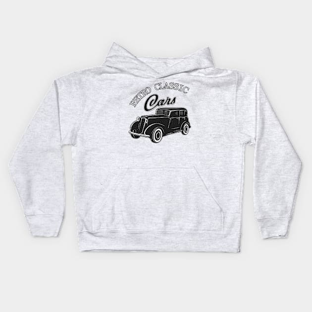 Retro Classic Cars Kids Hoodie by letnothingstopyou